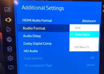 Dolby Digital setting