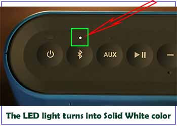 The LED light turns into Solid White color